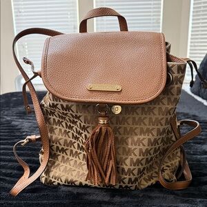 Michael Kors Tan Monogram Backpack